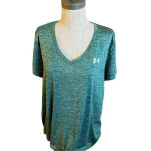 Under Armour Size XL Vneck Short Sleeve Heather Knit Loose Fit Ladies Top